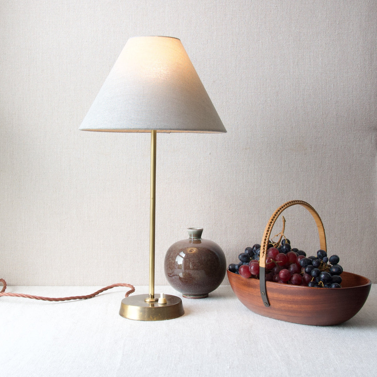 Swedish Vintage lamp night light Retro Light, online forging, Swedish designer 70s Unusual table lamp, Forged Iron, Red leather handmade