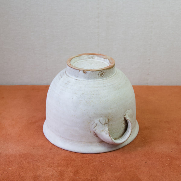 Emmanuel cooper's early stoneware tureen with applied handles and oatmeal glaze.