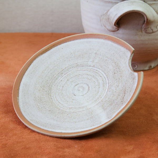 Stoneware tureen by emmanuel cooper, designed in the 1960s with a cutout lid for ladle.