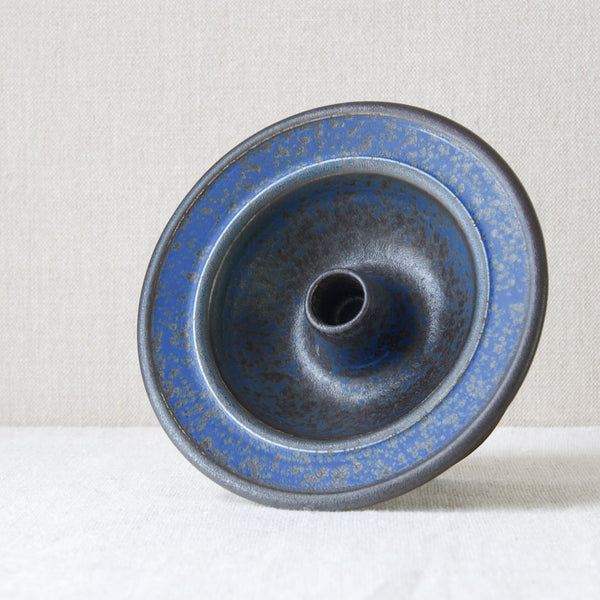 Mid-Century Scandinavian design by Anja Juurikkala, a cobalt blue glaze cande holder