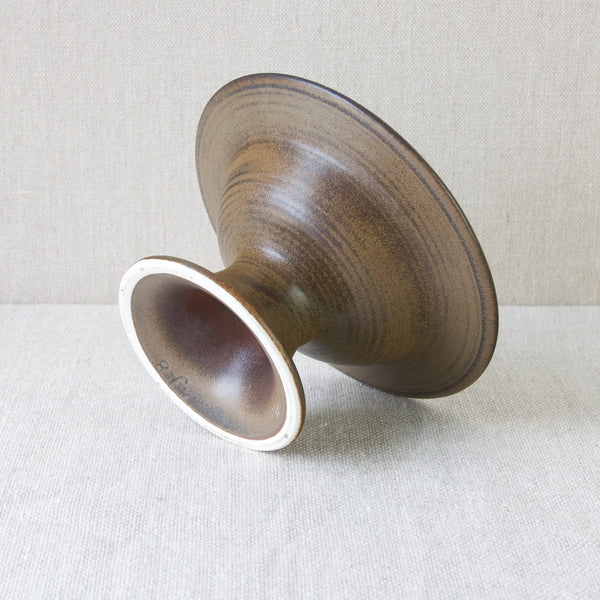 Anja Juurikkala candle holder, 1950's, handmade studio pottery from Finland.