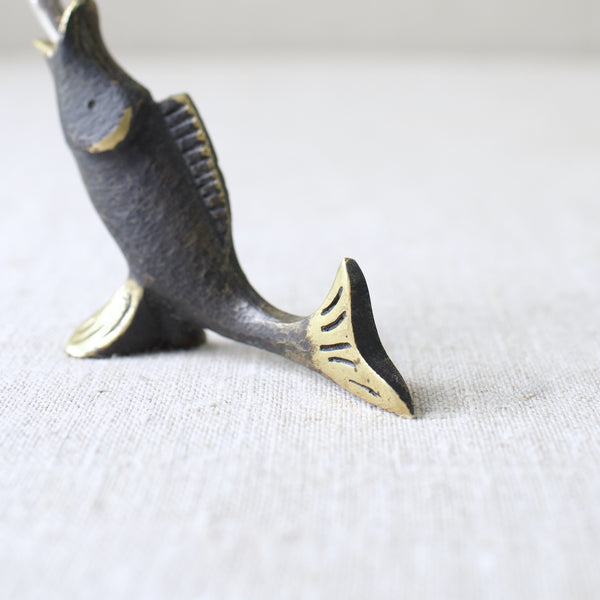 Detail of Walter Bosse fish corkscrew, 1950's design from Vienna, Austria