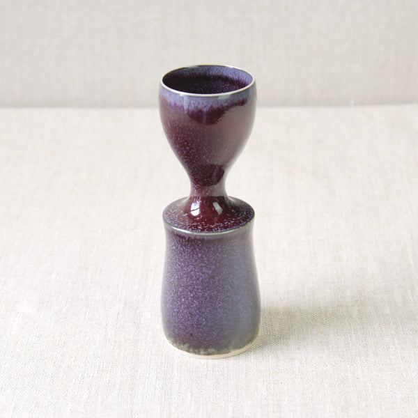 Sig Lindberg unique Gustavsberg vintage Swedish ceramic design with dappled oxblood and purple glaze, 1970's