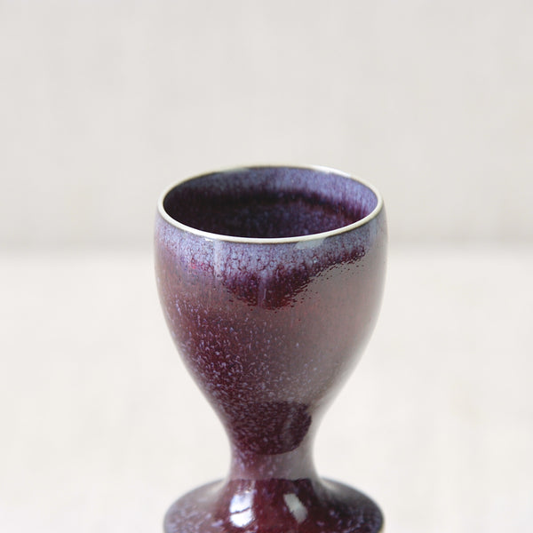 Stig Lindberg unique stoneware vase detail of rim and intricate oxblood glaze, 1970s