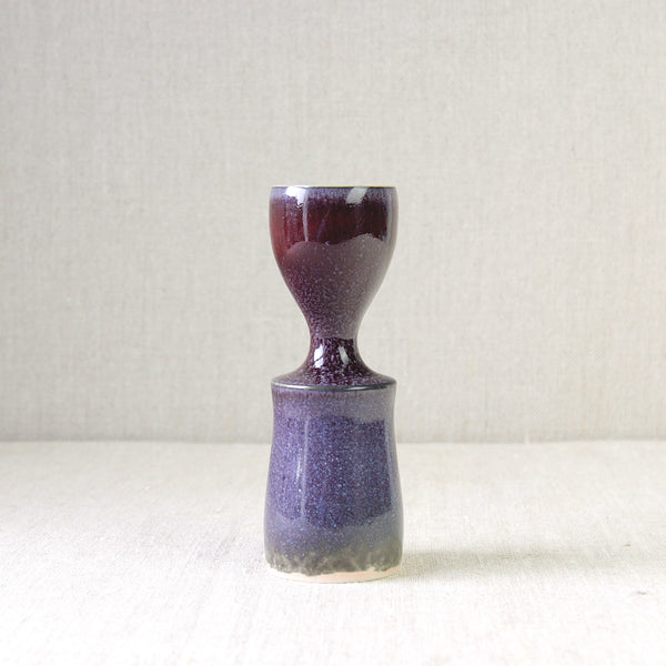 Mid-Century Scandinavian studio pottery vase with aubergine oxblood glaze, designed by Stig Lindberg, a unique piece from 1971