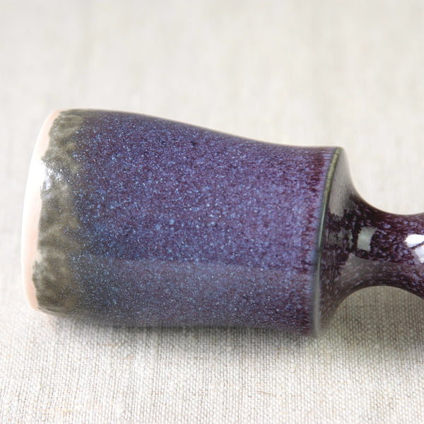 Dappled purple glaze on Stig Lindberg 1970s unique ceramic vase, Gustavsberg, Sweden