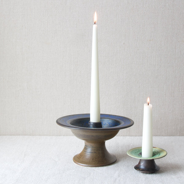 Handmade Nordic studio pottery from Scandinavia, Anja Juurikkala and Liisa Hallamaa stoneware candle holders