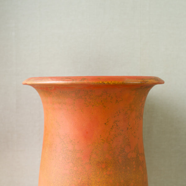 Rare Kähler Pottery floor vase with vibrant uranium glaze, a hallmark of early 20th-century Danish ceramics.