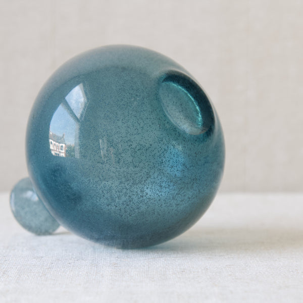 Boda Sweden Erik Hoglund glass Carborundum blue vase 1955