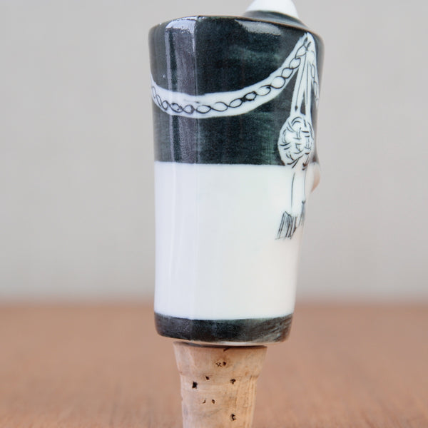 Parkinson Pottery's grenadier guard bottle stopper draws inspiration from William Newland, embodying the creativity of the Picassoettes collection.