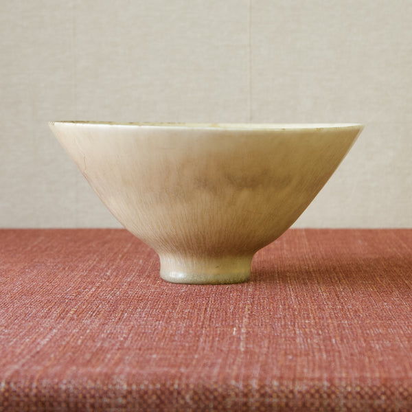 Mid-20th century Rörstrand bowl, SAF design by Carl-Harry Stålhane, featuring hare's fur glaze.