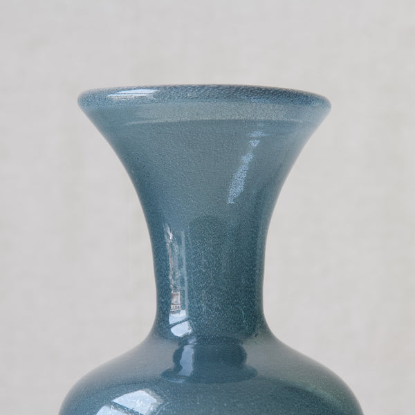Flared rim on an Erik Hoglund glass 'Carborundum' vase produced by Boda Sweden glassworks in 1955