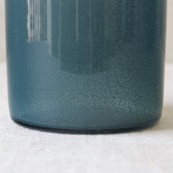 Erik Hoglund detail of 'Carborundum' speckled metallic blue glass. Boda Sweden 1950's