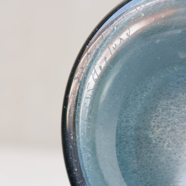 Erik Hoglund etched signature on a 'Carborundum' glass design vase