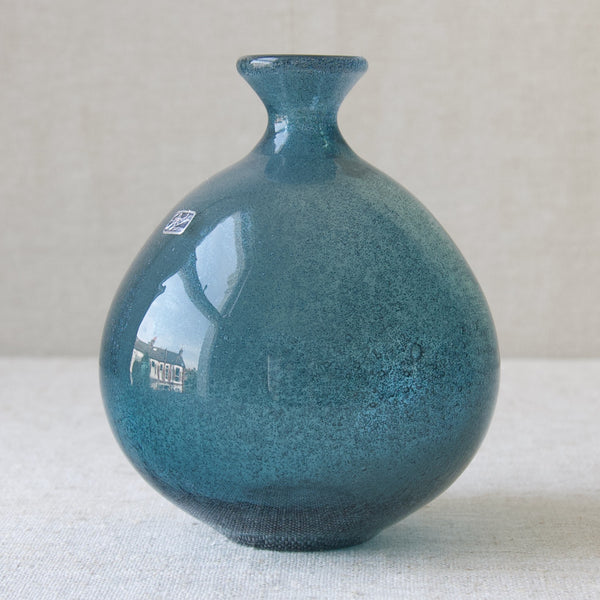 Erik Hoglund Carborundum Modernist Scandinavian glass vase from Boda, Sweden, 1955