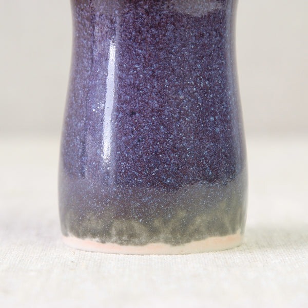 Speckled purple glaze on unique Stig Lindberg Gustavsberg vase, 1970's