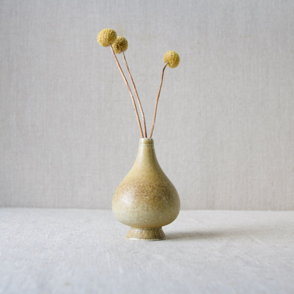 Rorstrand Sweden miniature onion shaped vase from Gunnar Nylund with dried flowers