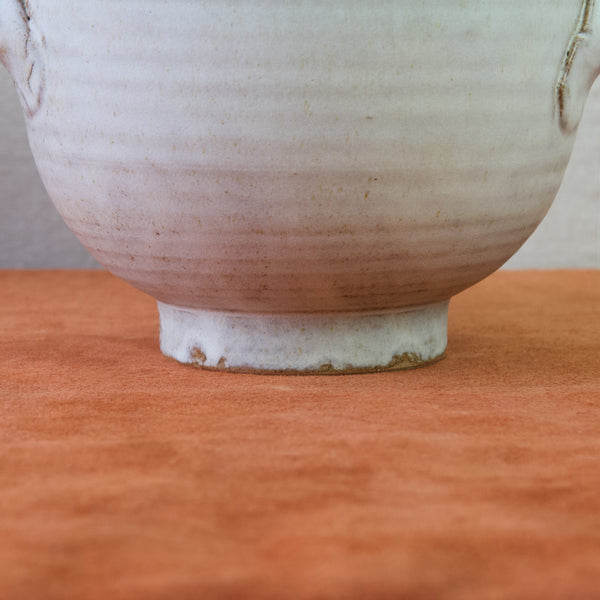 Emmanuel cooper's hand-thrown tureen with applied handles and oatmeal glaze.