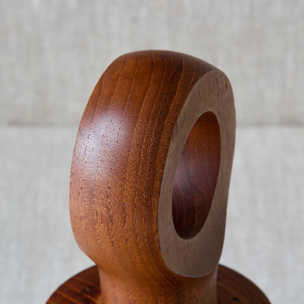 Detail of teak wood grain on Jens Quistgaard peppermill