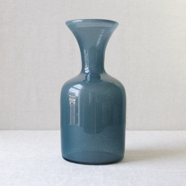 Large Erik Hoglund Modernist Carborundum glass vase designed in 1955 for Boda, Sweden