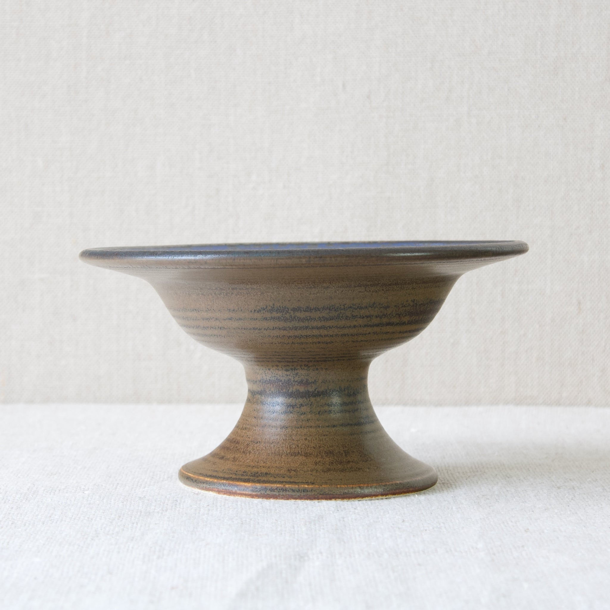 Stoneware studio pottery large candle holder from Arabia, Finland, designed and handmade by Anja Juurikkala