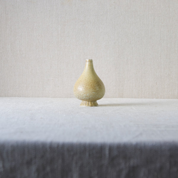 Gunnar Nylund Miniature Rorstrand Sweden ceramic yellow onion shaped modernist vase from the 1940's