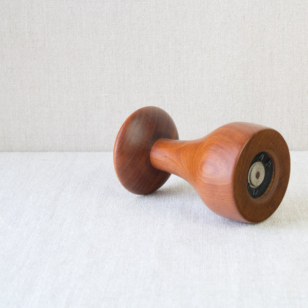 Collectible and functional mid-century modern Danish pepermill: Carved Solid Teak UFO Model 895 Salt and Pepper Combo Mill by Jens Quistgaard