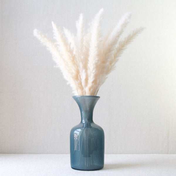 Erik Hoglund rare glass 'Carborundum' vase with dried flowers