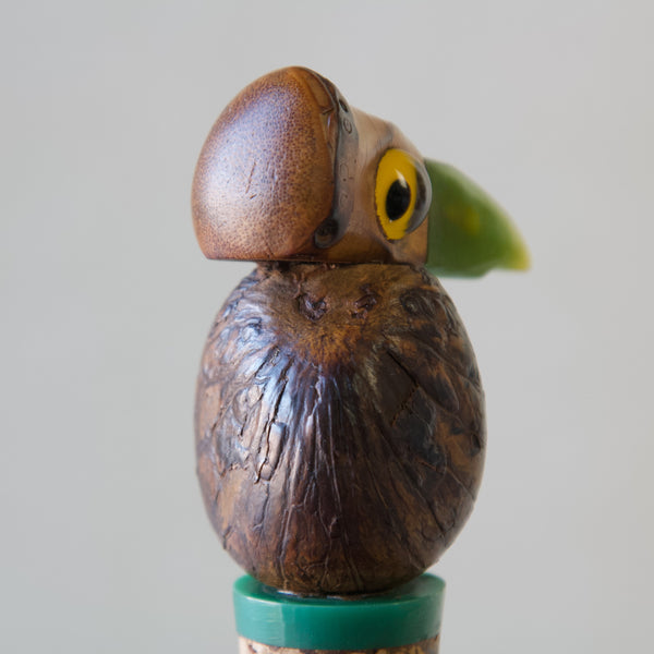 Rear view of YZ nut bird bottle stopper
