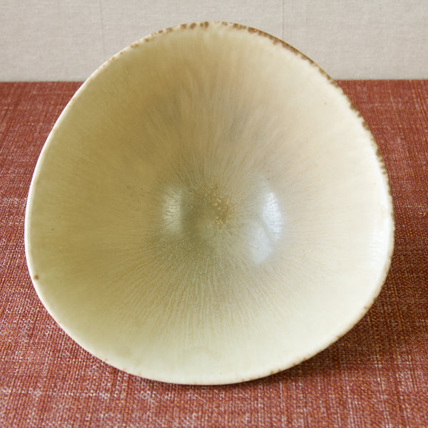 Vintage SAF bowl with silky sheen, designed by Carl-Harry Stålhane for Rörstrand, featuring haresfur glaze.