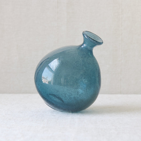 Round Carborundum glass vase by Erik Hoglund for Boda glassworks, Sweden, 1955, a Modernist Scandinavian collectable design
