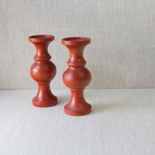 Boda Tra candlesticks designed by Lena Larsson, inspired by traditional vernacular Swedish pine designs 