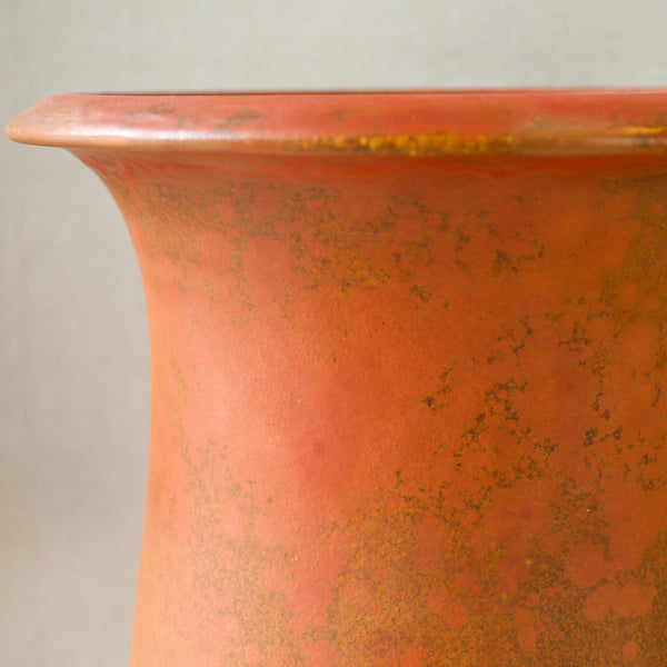 Rare Danish design with a uranium-glazed floor vase by Svend Hammershøi for Kähler Pottery, circa 1920.