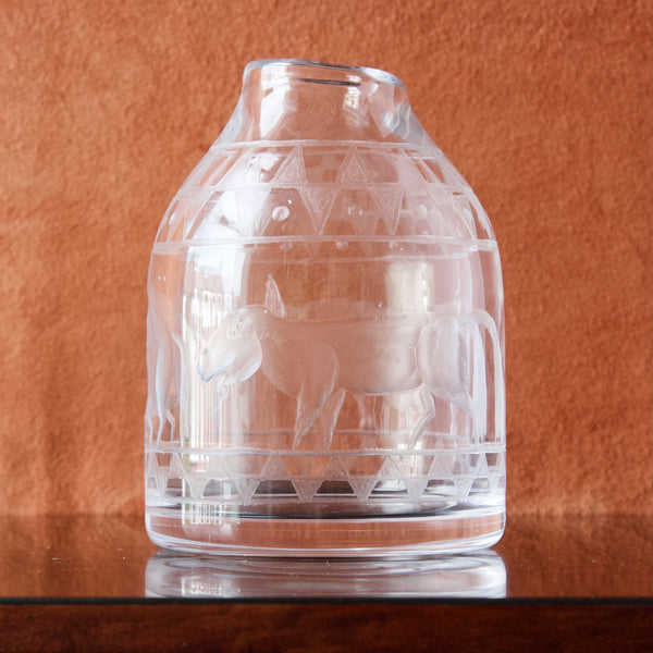 1950s Erik Höglund vase designed for and made by Boda Glassworks in Sweden in the mid-twentieth century.