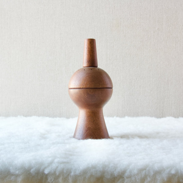 A rare Jens Quistgaard pepper mill which reads as a sphere stuck on a cone. This highly geometric design by Jens Quistgaard who designed over 60 pepper mills for Dansk Designs is rarely seen in the UK.