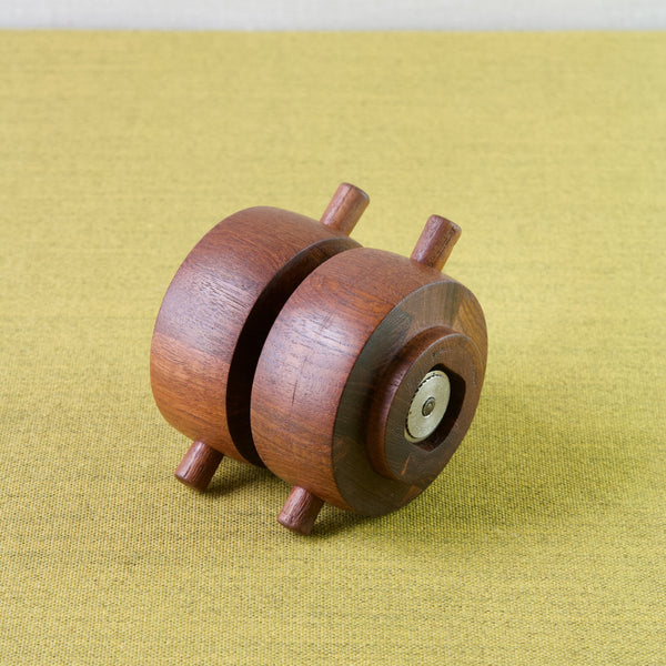 Base of Jens Quistgaard pepper mill, showing Peugeot metal grinder from the 1960s 