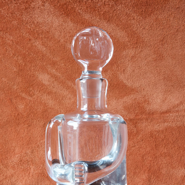 Iconic Modernist Swedish glass decanter from Boda, designed by Erik Hoglund in 1955