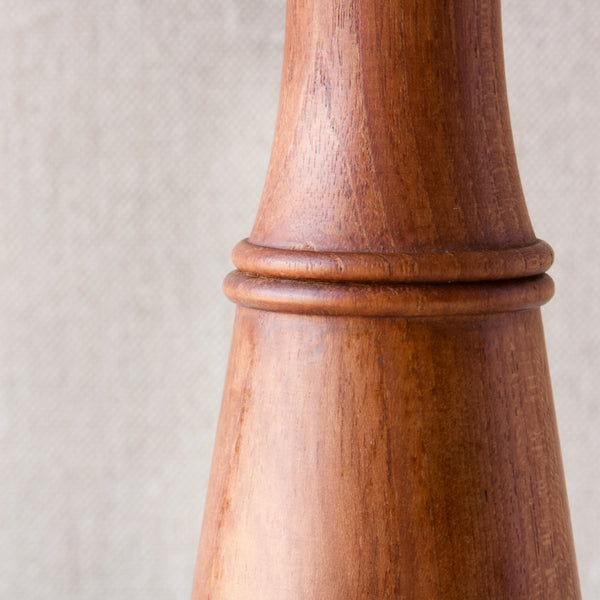 Detail showing the ribbed edges of a Quistgaard pepper mill. These raised edges signify where the mill twists.