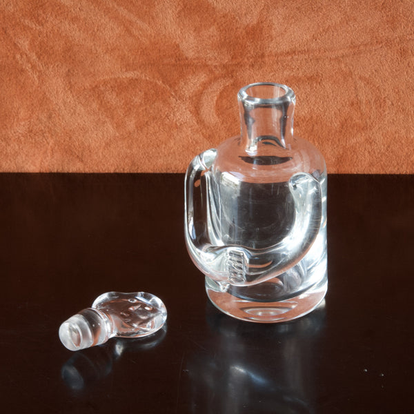 Iconid Swedish glass design from the 1950's, a person shaped decanter designed by Erik Hoglund