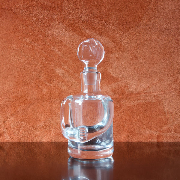 Iconic Swedish glass design by Erik Höglund, a rare clear glass person or people decanter in the form of a male 