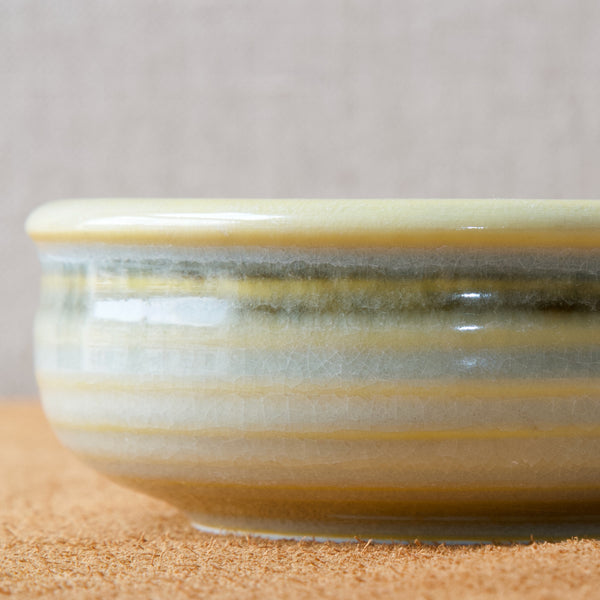 glaze detail of Olle Alberius green celadon bowl from Rorstrand sweden