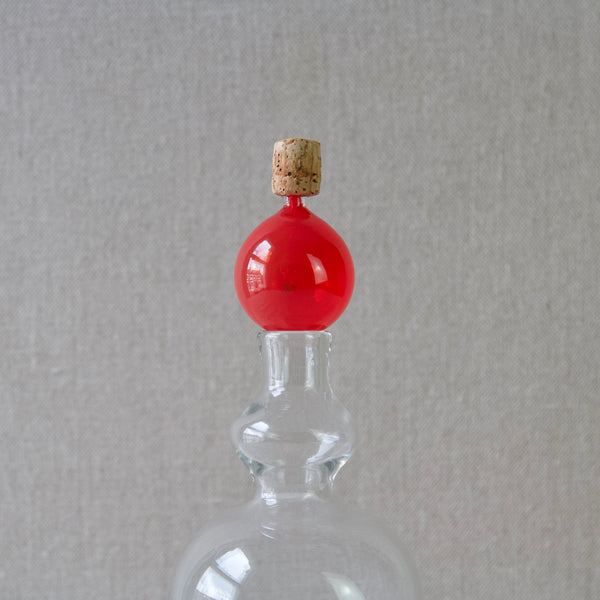 Rare k503 decanter with red stopper from nuutajarvi notsjo, finland