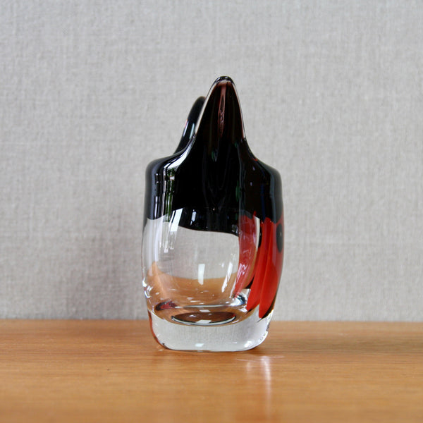 Postmodernist glass vase designed by Erik hoglund 