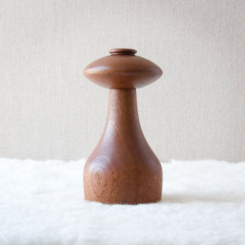 A large Danish teak "Mushroom" pepper mill designed by Jens Harald Quistgaard for Dansk, Denmark. Quistgaard designed over 60 peper mills in his life and this example is an early 1960s example.