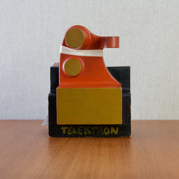 vintage 1950s telektron wooden industrial mould for a machine part