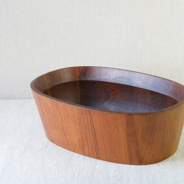 Jens Quistgaard Dansk Designs modernist staved teak fruit bowl or serving bowl 1965